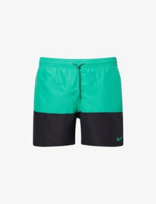 NIKE: Split 5in Logo-Print Woven Volley Shorts