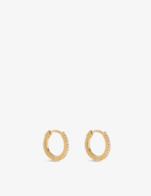 PDPAOLA: Mini 18ct yellow gold-plated 925 sterling silver and cubic zirconia hoop earrings