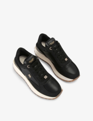 Kg Kurt Geiger Louisa Logo-badge Faux-leather Low-top Trainers In Black