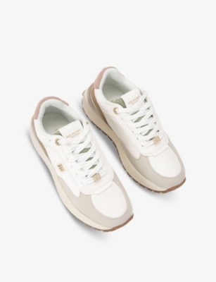 Kg Kurt Geiger Louisa Logo-hardware Faux-leather Low-top Trainers In White/comb