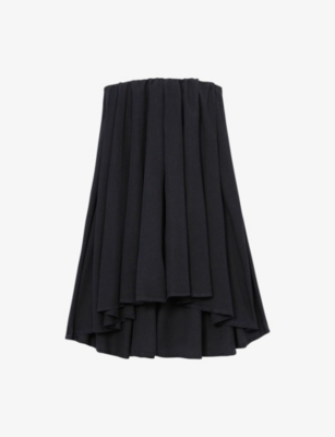 Shop Reiss Womens Indigo Flo Strapless Lyocell Mini Dress