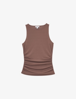 REISS: Madelynn Side-Ruched Stretch-Jersey Tank Top