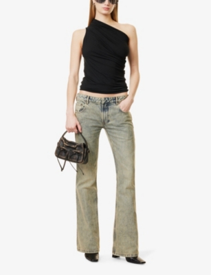 ENTIRE STUDIOS: Pillar One-Shoulder Ruched Stretch-Jersey Top