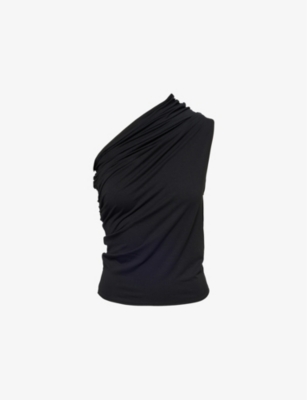 ENTIRE STUDIOS: Pillar One-Shoulder Ruched Stretch-Jersey Top