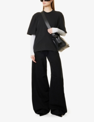 Shop Entire Studios Womens Magnetite Two-slip-pockets Wide-leg High-rise Denim Jeans