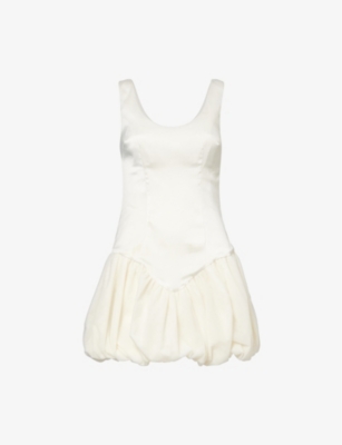 ENTIRE STUDIOS: Tulle-Lip Sleeveless Sateen Mini Dress