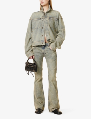 Entire Studios Blue Gem Denim Jacket In Surface Wave