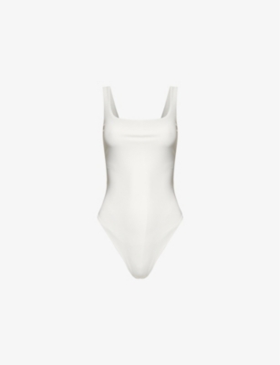 ENTIRE STUDIOS: Square-Neckline Shoulder-Straps Stretch-Woven Bodysuit