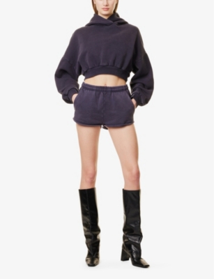 ENTIRE STUDIOS WOMENS INK MICRO DRAWSTRING COTTON-JERSEY SHORTS