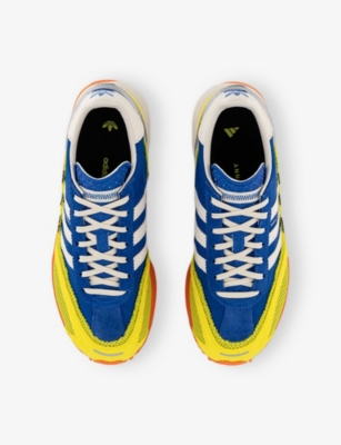 Adidas Statement Mens Blue Core White Shock Ye Adidas X Bad Bunny Adizero Sl 72 Mixed-material Trainers In Blue Core White Shock Ye