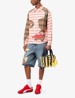 KIDSUPER: Portrait Flannel Cotton-Blend Shirt