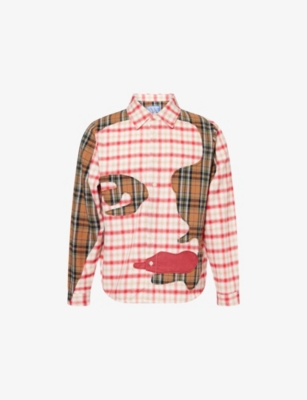 KIDSUPER: Portrait Flannel Cotton-Blend Shirt