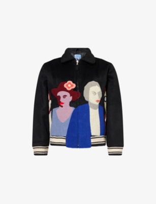 KIDSUPER: Patchwork Varisty Relaxed-Fit Wool Jacket