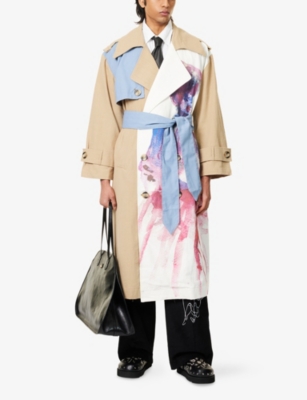 KIDSUPER: Painted Girl Belted Lined and Cotton Trench Coat
