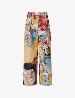 KIDSUPER: Jacquard Wide-Leg Woven Trousers