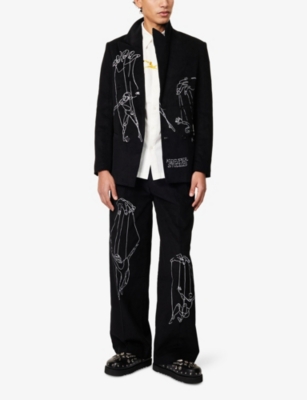 KIDSUPER: Ribbed Straight-Leg Cotton-Trousers