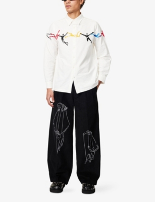 KIDSUPER: Embroidered Relaxed-Fit Cotton-Poplin Shirt
