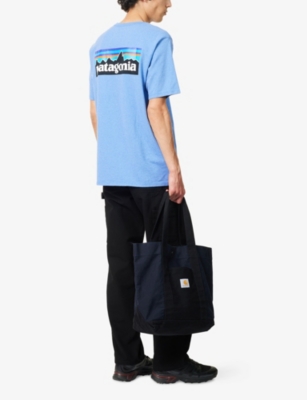 Patagonia Mens P-6 Logo Responsibili Crewneck Cotton-blend T-shirt Abundant Blue Xl In Abundant Blue