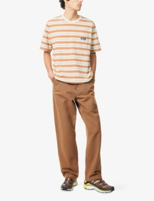 Patagonia Daily Striped Pocket T-shirt In Rinsed Green