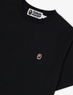 A BATHING APE: Ape Head One Point Embroidered Cotton T-Shirt 10-13 Years