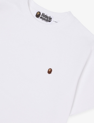 A BATHING APE: Ape Head One Point Embroidered Cotton T-Shirt 10-13 Years