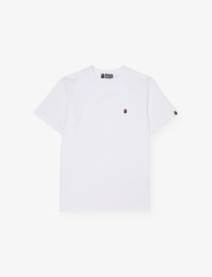 A Bathing Ape Kids' Head One Point Embroidered Cotton T-shirt 10-13