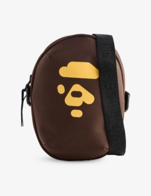 A Bathing Ape Kids' Mini Ape Head Woven Cross-body Bag Brown