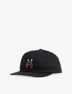 A BATHING APE: Shark-Embroidery Panelled Cotton Adjustable Cap