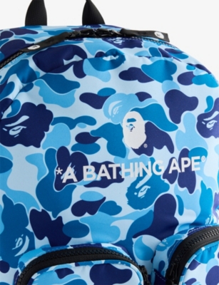 A BATHING APE: Camo Bape Woven Backpack