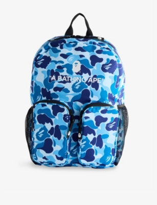 A BATHING APE: Camo Bape Woven Backpack