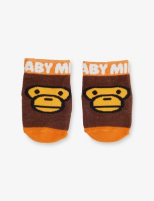 A BATHING APE ROWN BA BB MILO STRETCH-WOVEN SOCKS 1-3 YEARS 