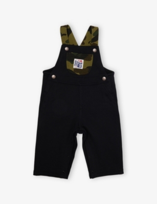 A BATHING APE: Camouflage Brand-Patch Cotton-Jersey Dungaree 6-9 Months