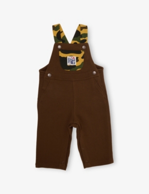 A BATHING APE: Camouflage Brand-Patch Cotton-Jersey Dungaree 6-9 Months