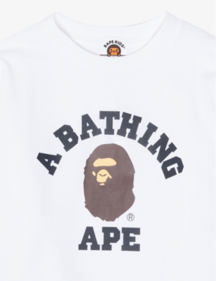 A BATHING APE: College Long-Sleeve Cotton T-Shirt 2-9 Years