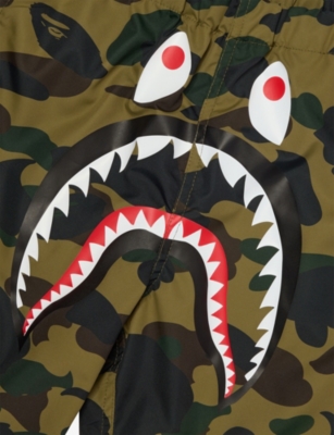 A BATHING APE: Camo Shark Woven Shorts 2-9 Years