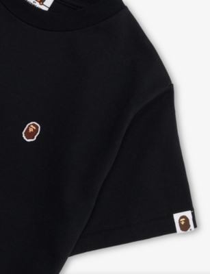 A BATHING APE: Ape Head One Point Embroidered Cotton T-Shirt 4-9 Years