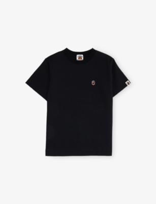A BATHING APE: Ape Head One Point Embroidered Cotton T-Shirt 4-9 Years
