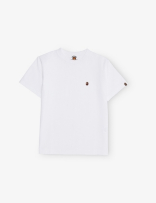 A BATHING APE: Ape Head One Point Embroidered Cotton T-Shirt 4-9 Years