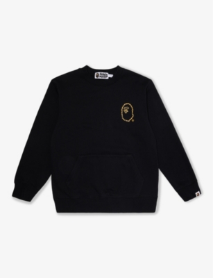 A BATHING APE: Kangaroo-Pocket Crew-Neck Cotton-Jersey Sweatshirt 10-13 Years