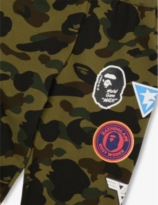 A BATHING APE: Camouflage Brand-Print Cotton-Jersey Jogging Bottoms 10-13 Years