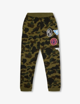 A BATHING APE: Camouflage Brand-Print Cotton-Jersey Jogging Bottoms 10-13 Years