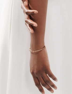 TIFFANY & CO: Tiffany T 18ct rose-gold and 0.31ct brilliant-cut diamond bangle