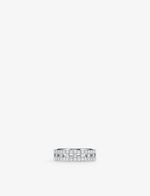 TIFFANY & CO: Tiffany T True Wide 18ct white-gold and 0.99ct brilliant-cut diamond ring