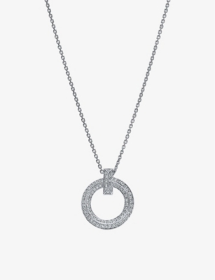 TIFFANY & CO: Tiffany T T1 18ct white-gold and 0.72ct brilliant-cut diamond necklace