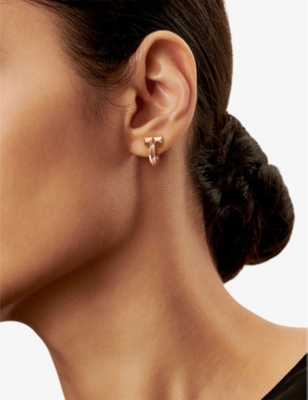 Tiffany & Co Womens Tiffany T T1 18ct Rose-gold Hoop Earrings Rose Gold In Rose Gold