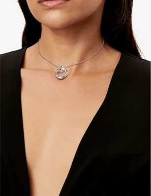 TIFFANY & CO: Tiffany T T1 Circle 18ct white-gold pendant necklace
