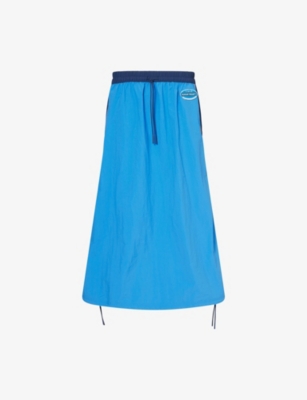 Shop Honor The Gift Womens  Sport Utility Drawstring Woven Midi Skirt In Blue