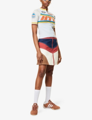 HONOR THE GIFT WOMENS MULTI RACING MOCK-NECK KNITTED TOP