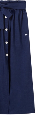 CLAUDIE PIERLOT: Button-Trim Belted Linen-Blend Midi Skirt