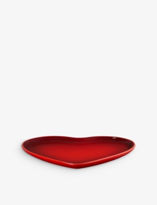 Le Creuset Ise Stoneware Heart Serving Platter 32cm In Cerise